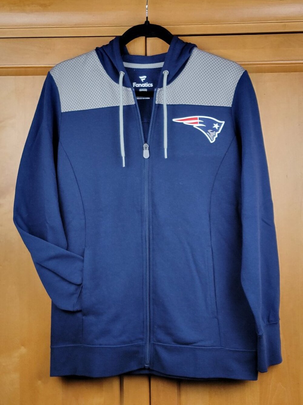 Fanatics Navy & Grey New England Patriots Football Full-Zip Hoodie - S